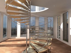 nowoczesne schody w stylu industrialnym